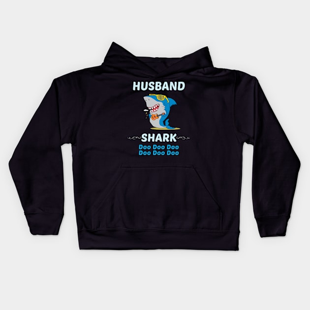 Family Shark 2 HUSBAND Kids Hoodie by blakelan128